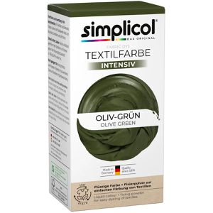 simplicol Textilfarbe intensiv, Oliv-Grün, für Waschmaschine mit Farbfixierer & Salz All-in-1