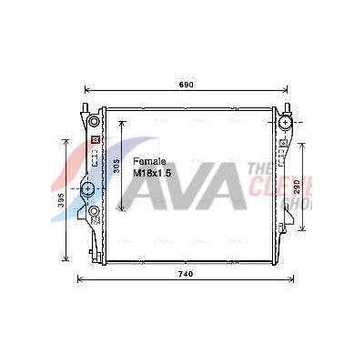 AVA CLEVER CHOICE Kühler, Motorkühlung jr2053 für Ford LINCOLN