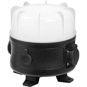 OSRAM Baustrahler Value 360°LED, Netzbetrieb mit 1,5 m Kabel, IP54 Spritzwasserschutz, mit Steckdosen, 30 Watt, 3.700 Lumen