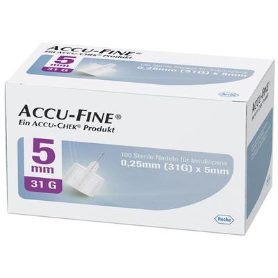 Accu Fine sterile Nadeln f.Insulinpens 5 mm 31 G 100 St Kanüle