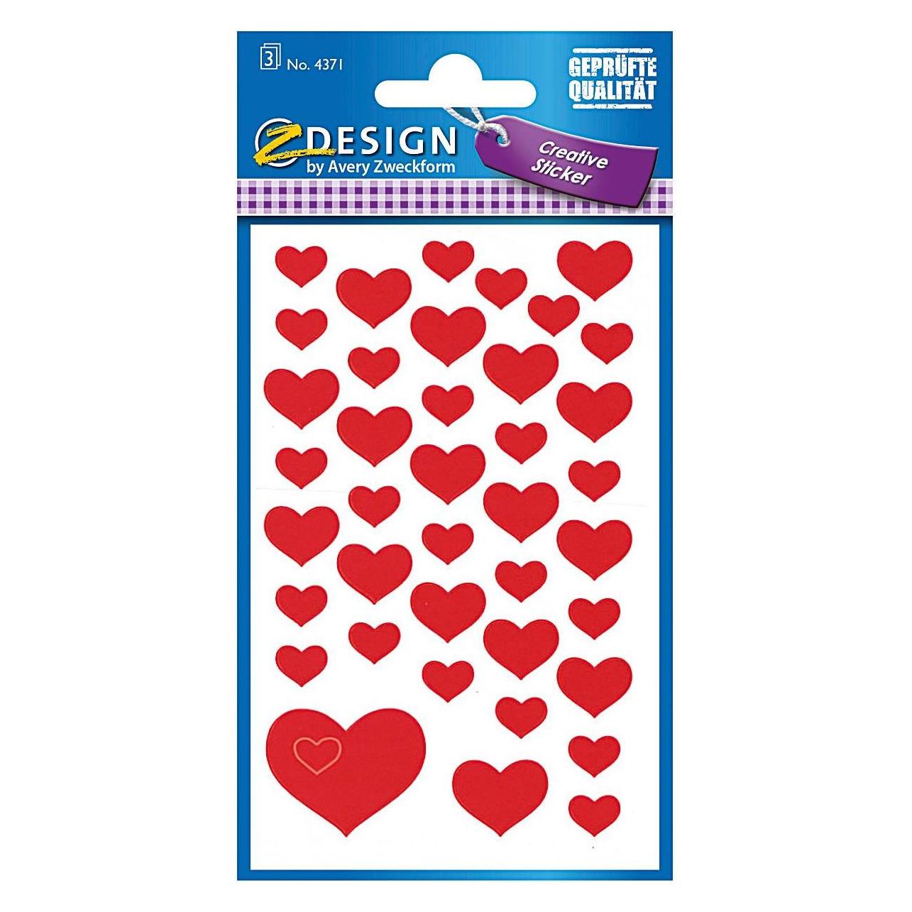 Z-Design Aufkleber Herzen (117 Sticker) (4371)