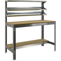 SimonRack Werkbank für Werkstatt, 1510x760 mm, 3 Ablagen, Tragfähigkeit 600 kg, Grau - BT-1
