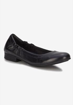 Women's Tess Flat by Ros Hommerson in Black Leather (Size 7 N)