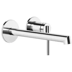 Gessi Ingranaggio Fertigmontageset für Unterputz-Einhebelmischer, Waschtisch mit einzelnen Rosetten D=65 mm, Auslauf 205-175 mm, 63583149, Farbe: Finox Optik