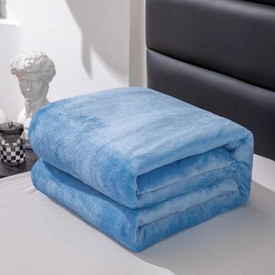 Uplift Picks Minimalist Gray Flannel Blanket Soft Warm Lightweight Throw sky Blue 79x91 Inch