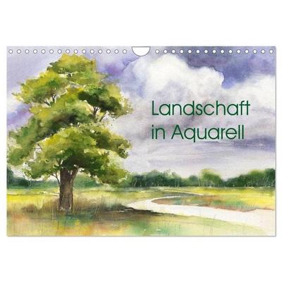 Landschaft in Aquarell (Wandkalender 2027 DIN A4 quer), CALVENDO Monatskalender