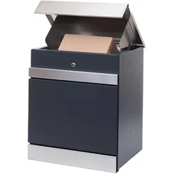 Paketkasten MCW-K41, Paketbox Paketfach Paketstation Briefkasten, Metall ~ Edelstahl verzinkt anthrazit