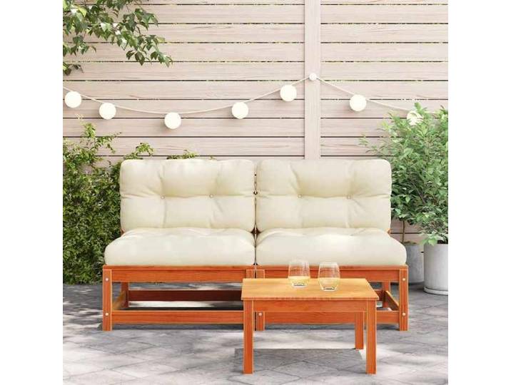 Canapés de jardin sans accoudoirs coussins - 2pcs - moderne - Mobilier de jardin - bois massif pin CC2436