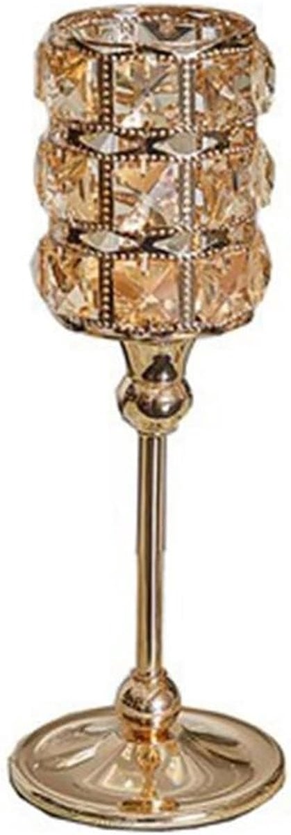 Decoratieve Kristallen Kandelaar - Elegante Transparante Kaarsenhouder - Groot