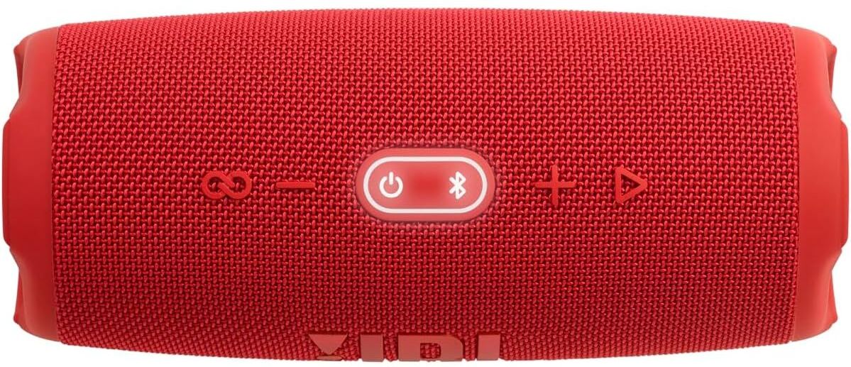 JBL Charge 5 Portable Bluetooth Speaker – Deep Bass, 20H Playtime, IP67 Waterproof, Powerbank, Red