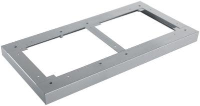Schäfer Shop Genius Stahlsockel TETRIS WOOD, für Regale/Schränke B 400 mm, weißaluminium