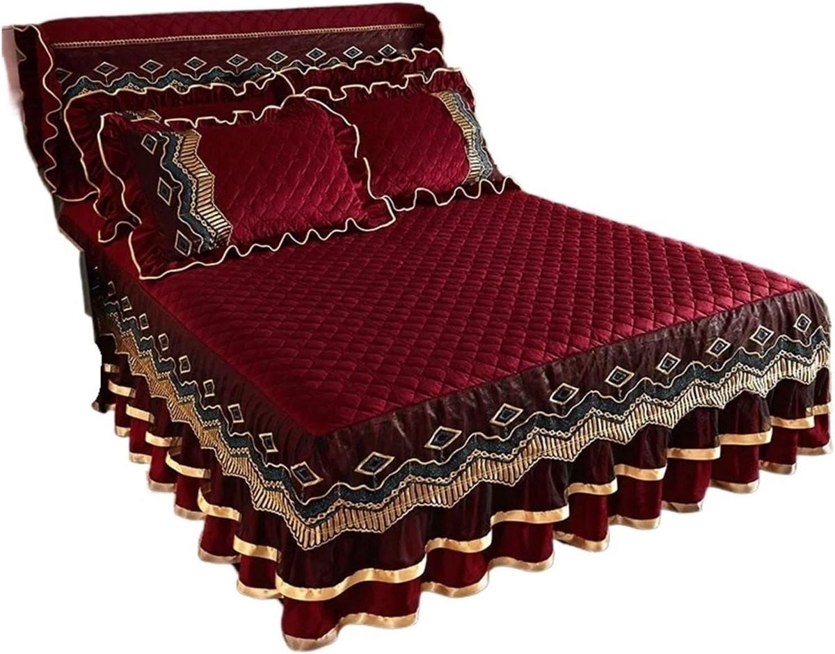 Groene gewatteerde sprei voor volwassenen - 180 x 220 cm