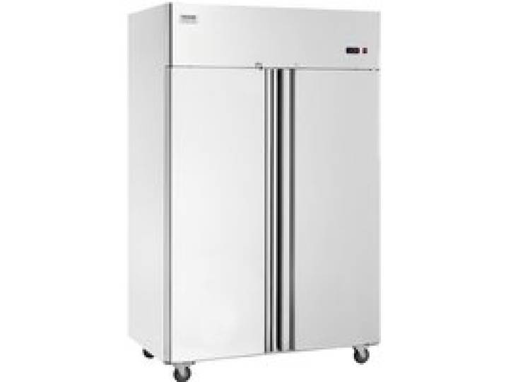 VEVOR Congélateur Commercial 1100 L, Congélateur Vertical à Portée de Main 2 Portes, en Inox, Dégivrage Automatique, Contrôle de Température -25 à -15 ℃, 6 Tablettes et 4 Roues, Cuisine Restaurant
