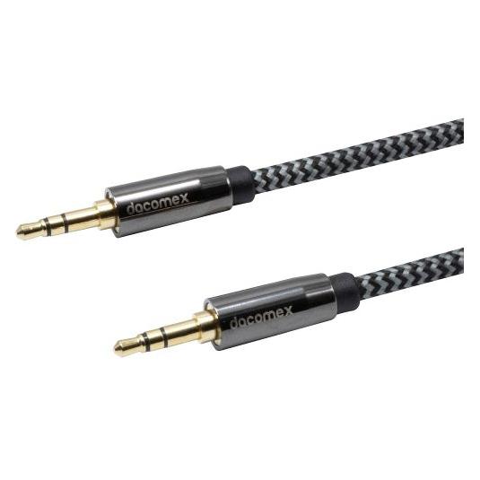 Dacomex Audiokabel, 3,5 mm Stereo Klinkenst. / St., Recycling-Material, schwarz/grau, 3,0 m (3 m, AUX Kabel) (641787)