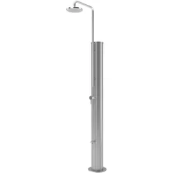 Pooldusche Chrome Solar aus Edelstahl unterschiedliche Oberflächen V2A