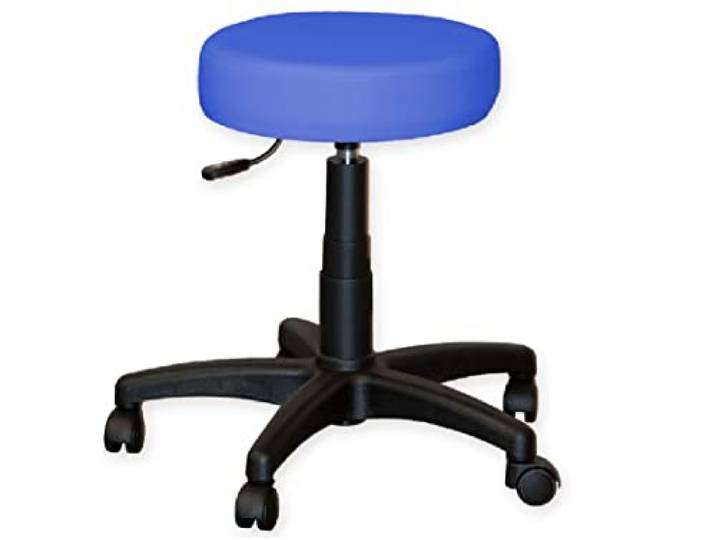 Hocker Kunststoff Skay Kunstleder Verstellbar, Blau, für Studio Arzt, Zahnarzt, Podologen, Kosmetikerin...