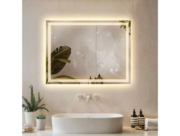 LED-Badezimmerspiegel Clara, dimmbar, mit 3 Lichtfarben - 50 x 70 cm