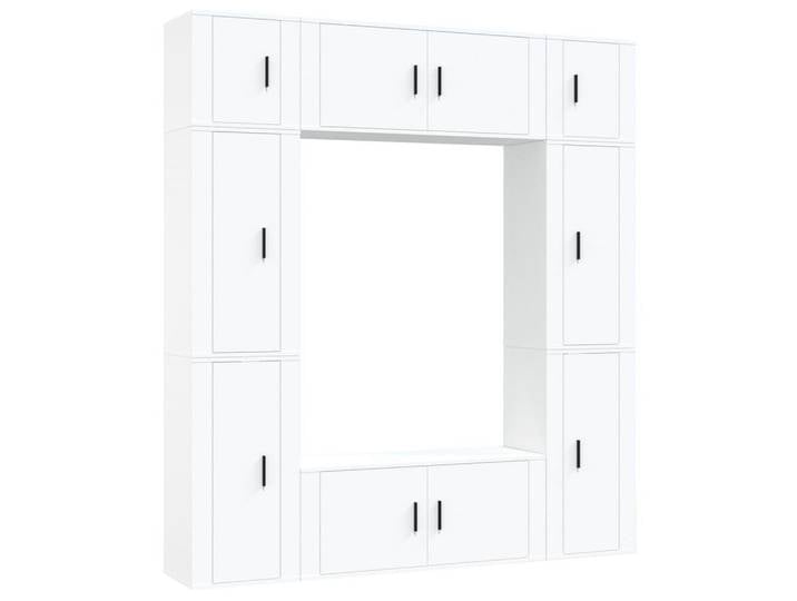vidaXL TV-Wand, 8-tlg. TV-Schrank-Set Weiß Holzwerkstoff