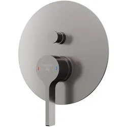 Steinberg Serie 280 Dusch-/Wannenarmatur, Fertigmontageset, Unterputz, 2 Verbraucher, rund, 28021033BGM, Farbe: Brushed Gun Metal