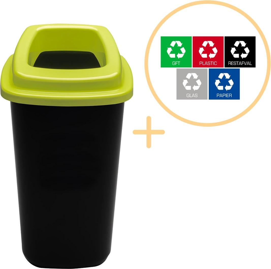 Northix Plafor Sorteerbak 45l Recycling Groen