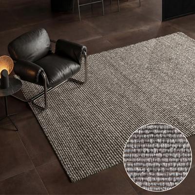 Teppich VILLEROY & BOCH "Woll-Optik Teppich Wilma", grau (hellgrau multifarben), B:80cm H:8mm L:150cm, Baumwolle, Polyester, Teppiche, Teppich, Handgemacht, Woll-Optik, Weich, Meliert, Wohnzimmer, Schlafzimmer