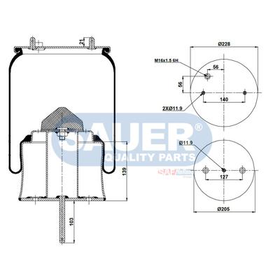 SAUER QUALITY PARTS Federbalg, Luftfederung S2290305301