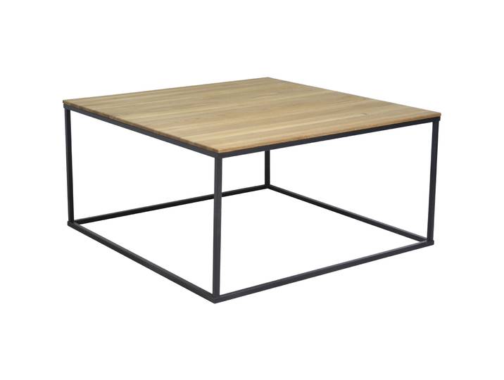 Salontisch Kaida natur geölt, schwarz Wildeiche, Metall B 75 T 75 cm - Salontisch