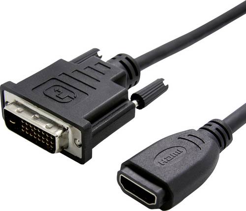 Value DVI / HDMI Adapterkabel DVI-D 24+1pol. Stecker, HDMI-A Buchse 0.15m Schwarz 12.99.3116 DVI-Kabel
