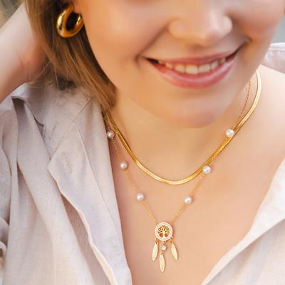 Kette ohne Anhänger ADELIA´S "Damen", gold, Halsketten, Damen, 40cm, Edelstahl, Geschenkidee: zeitlos und vielseitig