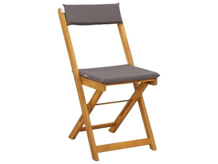 GHVBNMF 8er Set Klappstühle Akazie Massivholz Dunkelgrau 40x53x80 cm Platzsparende Klappstühle aus geöltem Akazienholz mit weichen Kissen für Balkon, Terrasse und Essbereich im Freien.