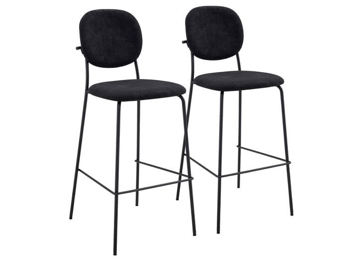 Barstühle aus Stoff und Metall - 2er-Set