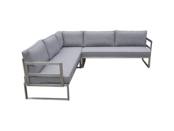 Gartenlounge-Set gross - Farbe: grau - Material: Edelstahl - 50