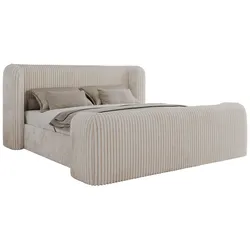 POLSTERBETT EMORA CLASSIC DUO 140/200 - Beige Cord - Schaum-Matratze