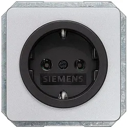 Siemens 5UH1055 DELTA profil Steckdosenabdeckung silber mit schwarzem Näpfchen, ohne Einsatz