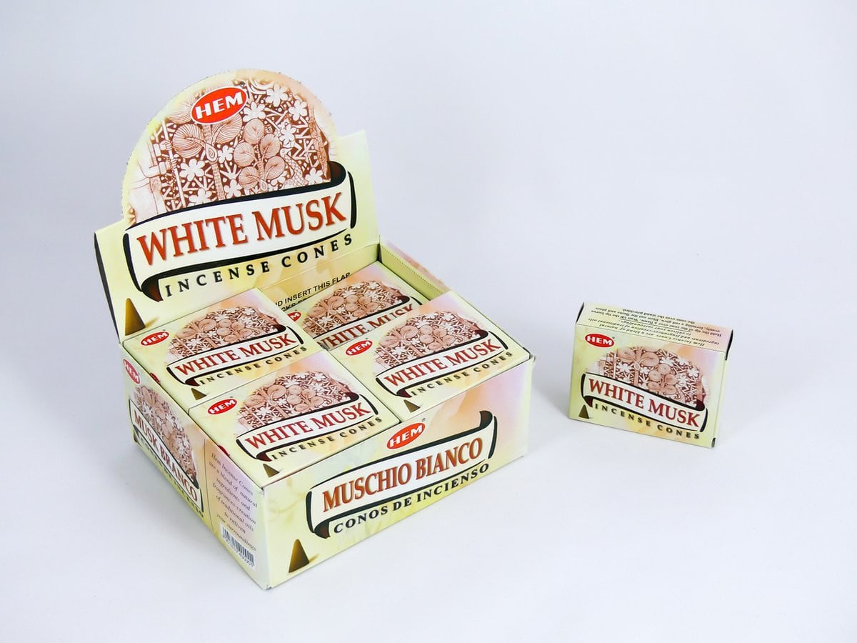 HEM Wierook Kegels Witte Musk Voordeelbox met 120 kegels