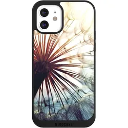 Nivocase Handyhülle für Apple iPhone 12 Hülle NIVOpure Case Schwarz Blumen Fotografie Pusteblume (Apple iPhone 12), Smartphone Hülle, Schwarz