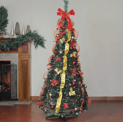 Inspire Curations Pop Up Christmas Tree 120cm Foldable Pre Decorated Festive Tree c