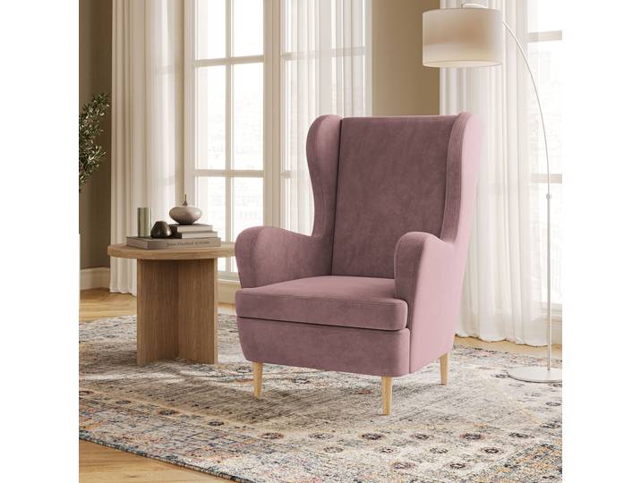 Masseno Polstersessel VOGERA, Modern Loungesessel ergonomisch, Rosa