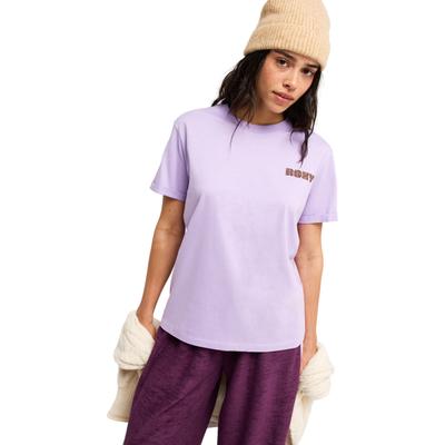 T-Shirt ROXY "Oceanregular Poster", Damen, Gr. L, lila (viola), Obermaterial: 70% Baumwolle, 30% Baumwolle., Shirts T-Shirt