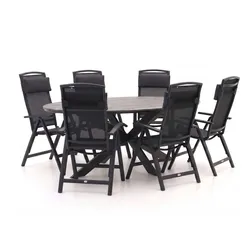 Forza Capri/Fidenza oval 220 cm Gartenmöbel-Set 7-teilig verstellbar