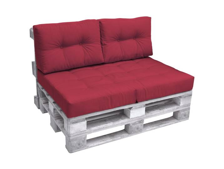 PALETTENKISSEN Eco Elements Sitz + Rücken Rot (2tlg)