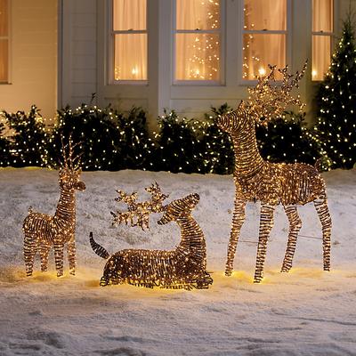 Faux Wicker Micro LED Reindeer - 3' Standing - Ballard Designs