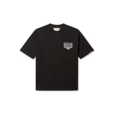 T-Shirt PAS DE MONACO "Pas De Monaco IMPASSE T-SHIRT", Herren, Gr. L, schwarz, 70% Polyester, 30% Baumwolle, bedruckt, relaxed fit, Rundhals, Shirts T-Shirt