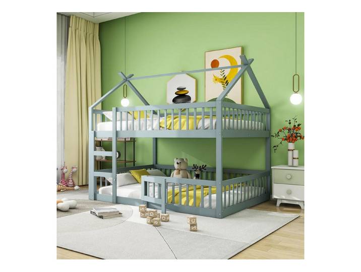 LuxusKollektion Kinderbett Etagenbett 140x200 Grau