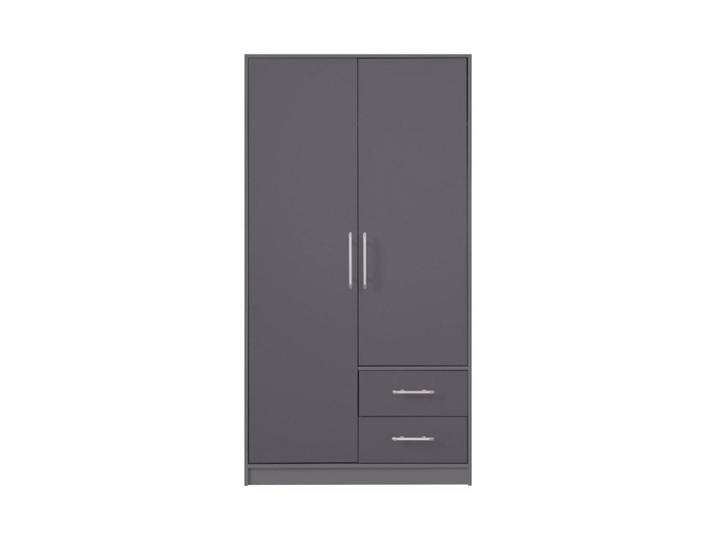 Deine Möbel 24 Kleiderschrank SAM SR3 2-türig 100 / 190 / 56 cm Anthrazit, 100x190x56 cm, Schlafzimmer, Kleiderschränke, Drehtürenschränke