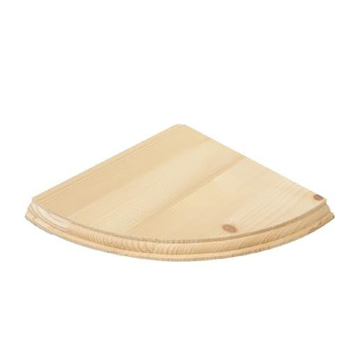 Anika Zwevende Houten Hoekplank voor de Keuken - Onbehandeld - B/D: 28,5 x 28,5 cm