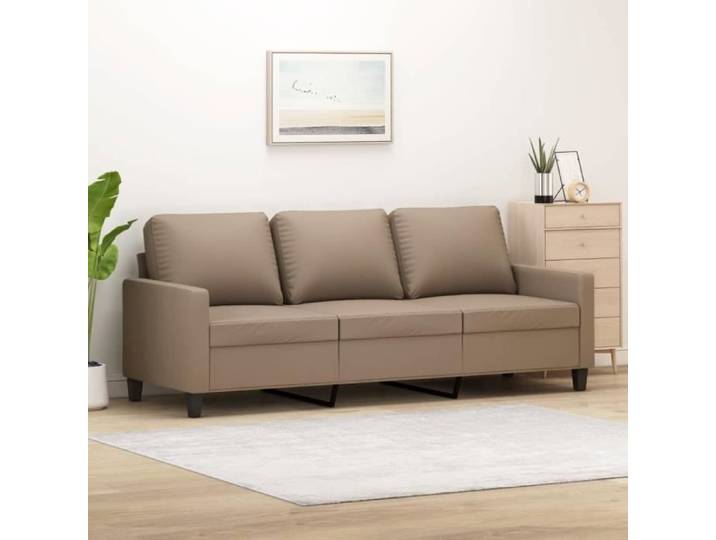 CEN-Canapé à 3 places Cappuccino 180 cm Similicuir-CEN359146