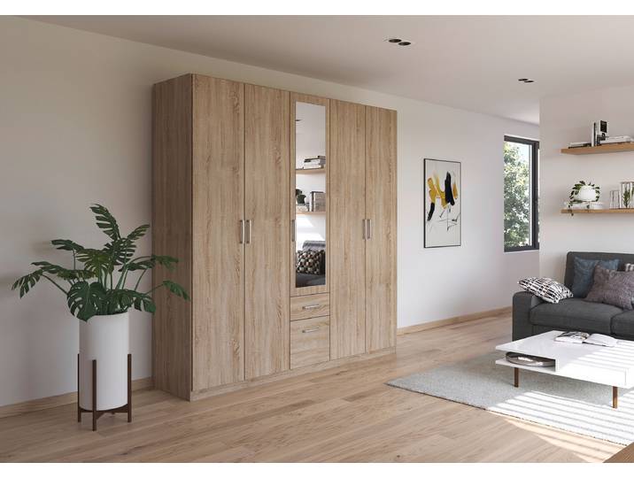 Drehtürenschrank Bingen Typ A 226cm Braun/Eiche Sonoma Dekor