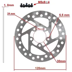 Bremsscheibe 120mm 5H Silber für Xiaomi M365, Essential, 1S, Pro/2