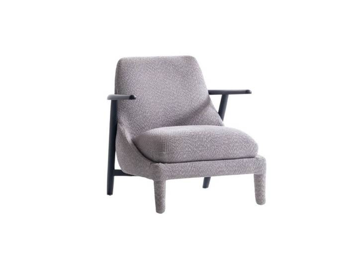 JVmoebel Ohrensessel Ohrensessel in elegantem Grauton aus strapazierfähigem Textil (Packung, 1-St., Ohrensessel Luxus 1 Sitzer Polster Sitz Designer Stoff Modern)